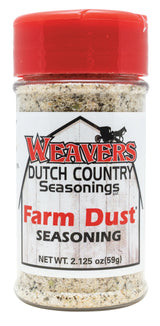Weaver’s Dutch Country Seasonings Farm Dust, 2.125 oz - All?Natural Savory Herb & Sea Salt Blend, No MSG - Ideal for Meats, Vegetables, Breads, Pasta