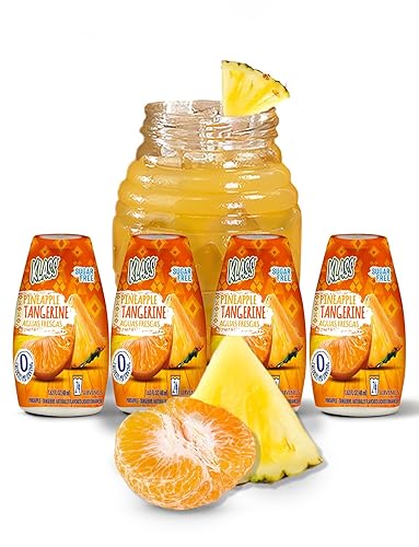 Klass Aguas Frescas | Liquid Water Enhancer | Pineapple Tangerine | Naturally Flavored | Sugar Free | Zero Calories Per Serving | Keto | 4 Bottles