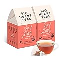 Big Heart Tea Co. Tea Bags - Cup of Love Red Rose - Certified Organic, Floral Ayurvedic Herbal Decaf Tea in Zero Plastic Sachets with Small Batch