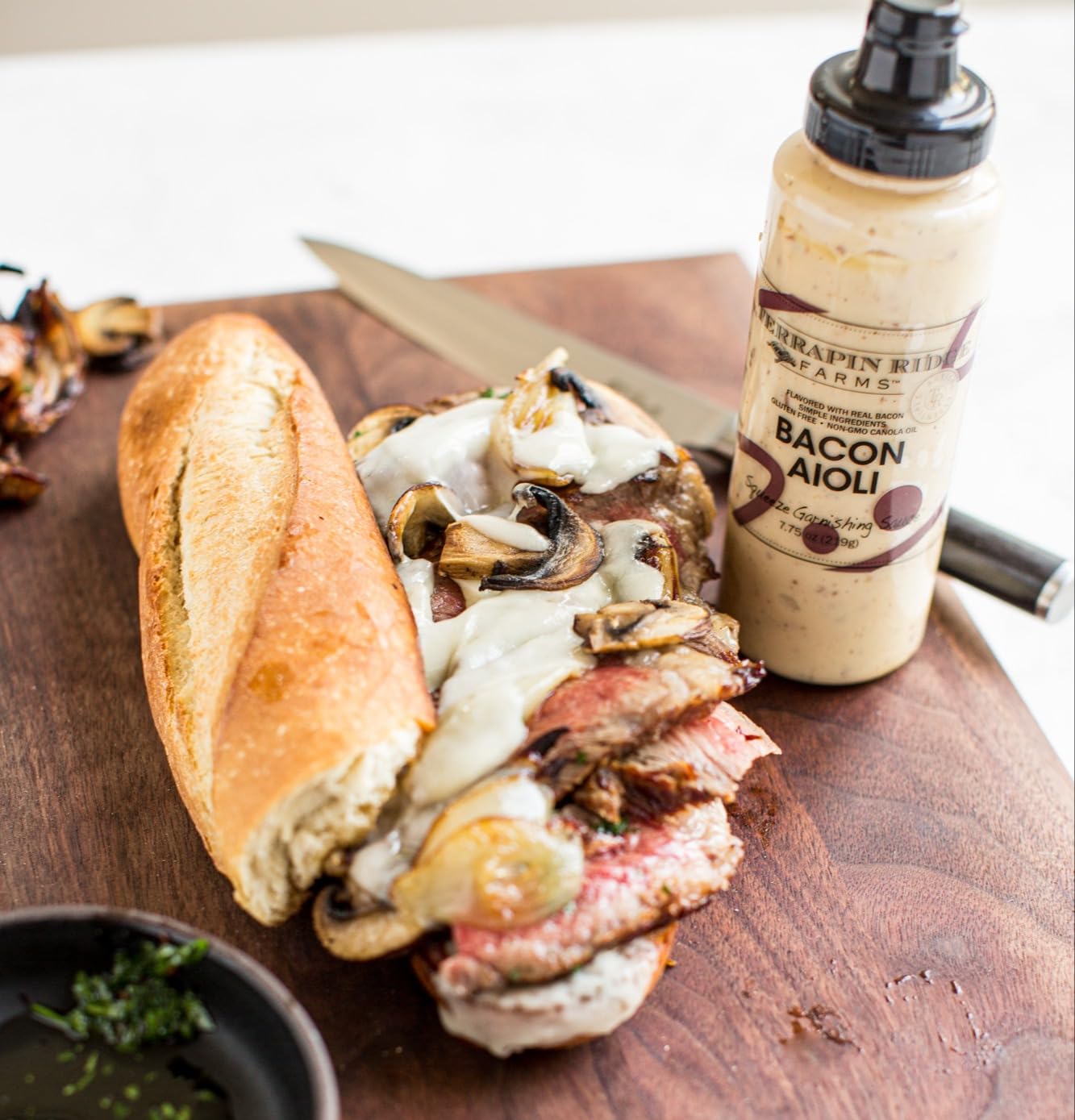 Terrapin Ridge Farms Bacon Aioli - Creamy Gourmet Spread with Smoky Bacon & Dijon Mustard - Gluten & Dairy Free, Keto Friendly,- 7.75 oz Squeeze