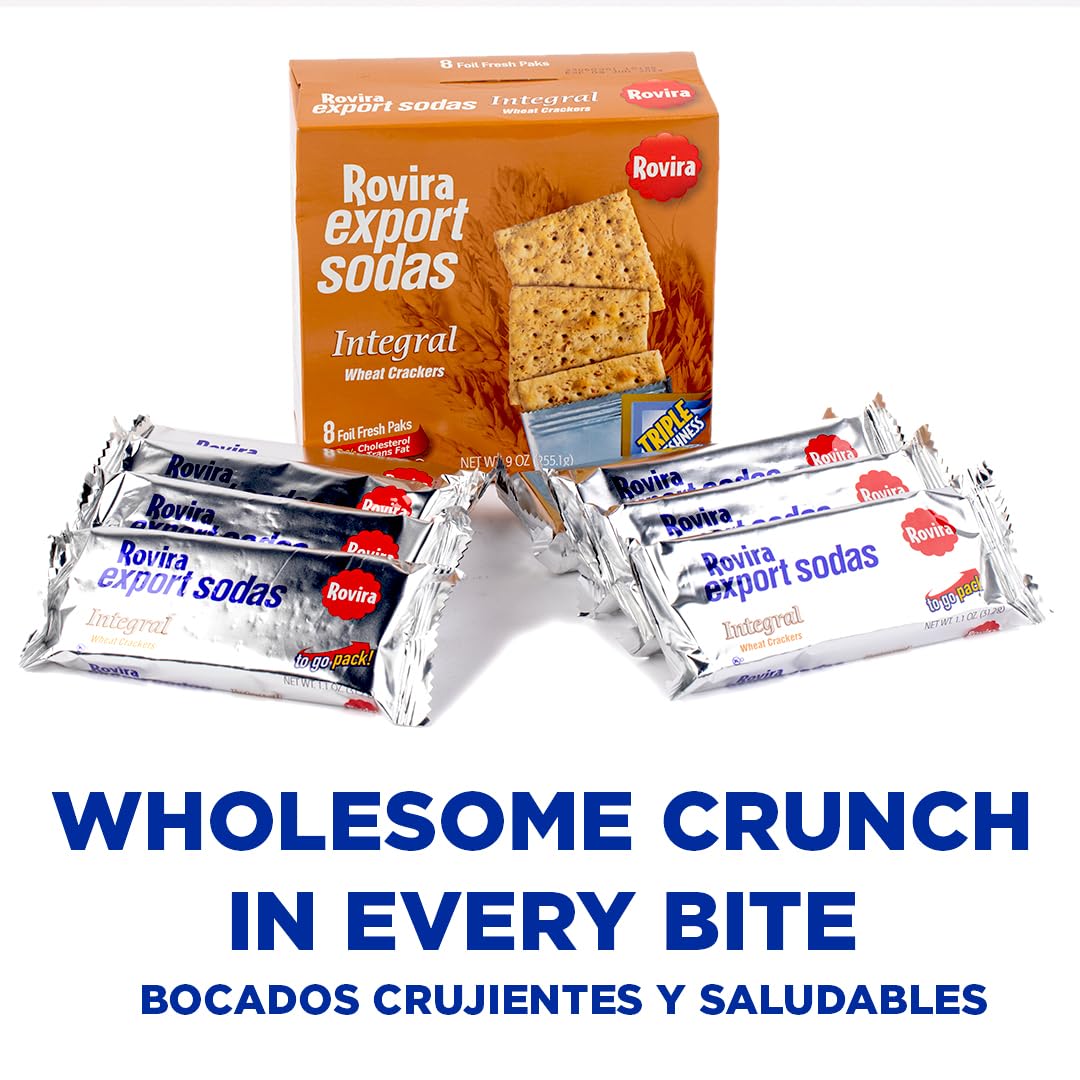 Rovira Whole Wheat Crackers - Crunchy and Tasty Snack for Tea or Coffee - 9 oz (Pack of 1)