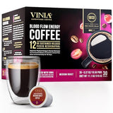 VINIA Medium Dark Roast Coffee with Red Grape Piceid Resveratrol, Nitric Oxide for Heart Health, Alertness, Physical Energy & Blood Flow Circulation