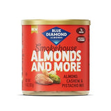 Blue Diamond Almonds, Mixed Nuts Smokehouse Flavored Deluxe Snack Nuts, Almonds, Pistachios, and Cashews, 14oz. Can (Pack of 1)