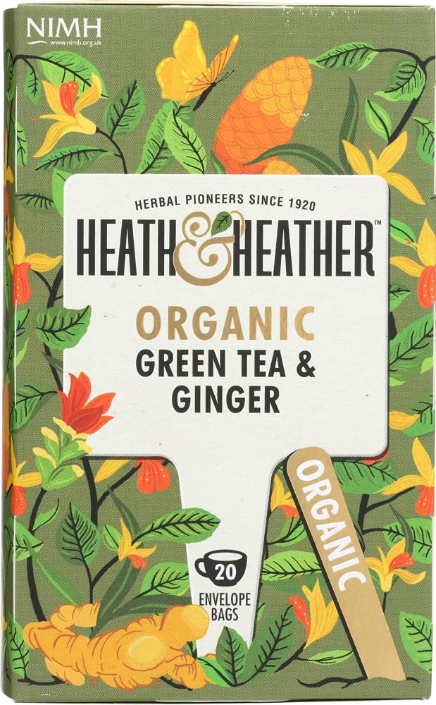 HEATH & HEATHER Organic Green Tea & Ginger 20ct, 20 CT