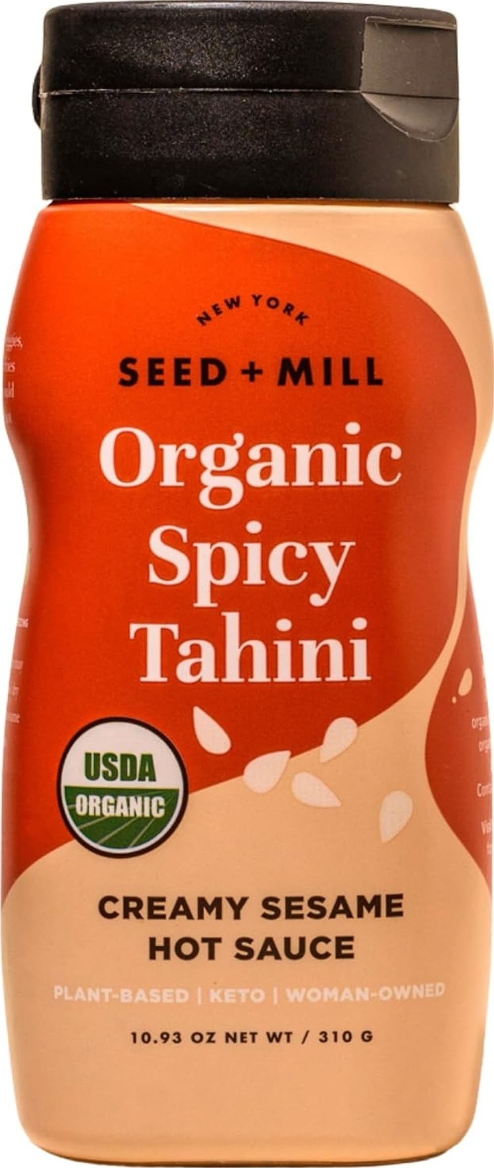 Seed + Mill - Tahini Sauce - Spicy Organic - Vegan - 10.93oz Squeeze Bottle