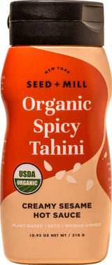 Seed + Mill - Tahini Sauce - Spicy Organic - Vegan - 10.93oz Squeeze Bottle