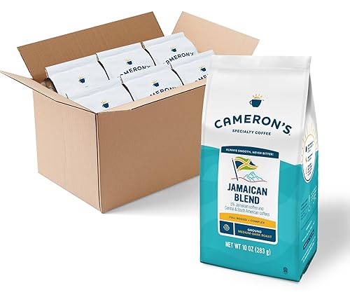 Cameron's Coffee Roasted Ground Coffee Bag, Jamaican Blend, 10 Ounce (Pack of 6)