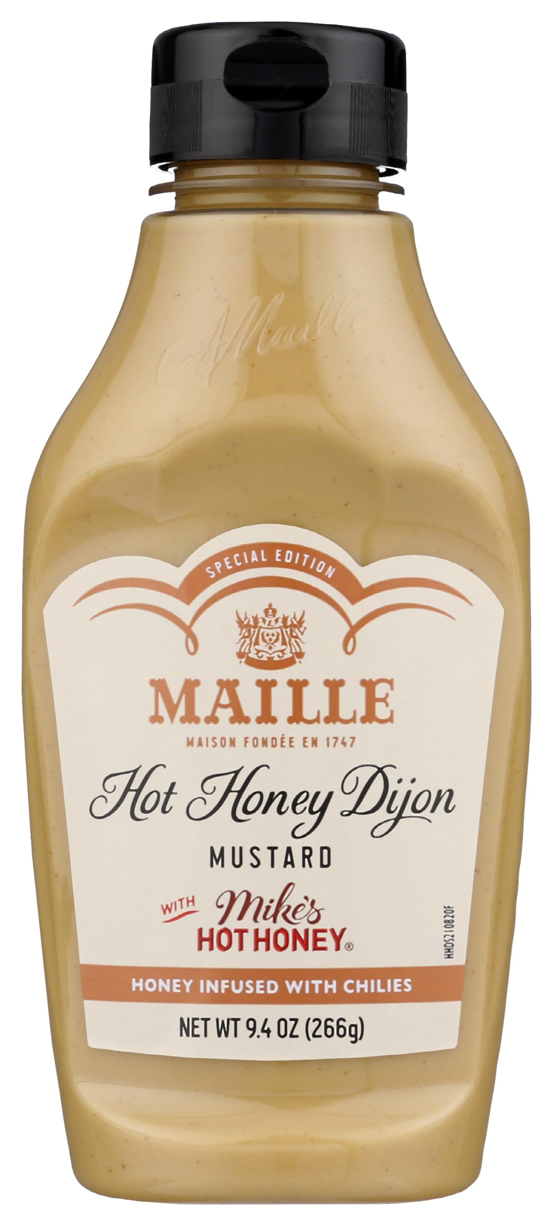 Maille x Mike's Hot Honey Special Edition Savory-Sweet Condiment with a Spicy Kick Hot Honey Dijon Mustard Gluten-Free, Shelf-Stable 9.4oz