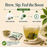 UNIQBITE Green Coffee Bags, 14 Individually Wrapped Filter Coffee Bags Made with Raw Unroasted Arabica Green Coffee Beans, 1.48 oz (42g)
