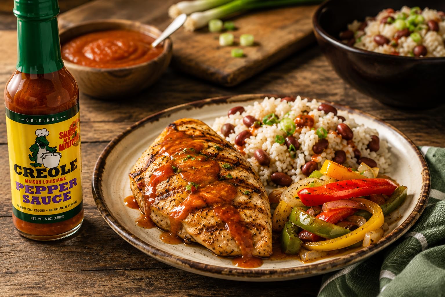 Maison Louisianne Creole Pepper Sauce, Award-Winning Louisiana Style Hot Sauce, Medium Heat, Rich & Savory Creole Flavor, Gluten Free, Great