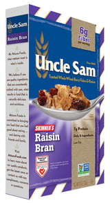 Uncle Sam Skinner's Raisin Bran Cereal, High Fiber, Whole Grain, Non-GMO Project Verified, Heart Healthy, Kosher, Vegan, 13 Oz Box (Pack of 12)