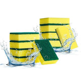 PuoWeo 10-Pack Heavy Duty Scrub Sponges, Non-Scratch Kitchen Sponge with Durable Scouring Pad, Dual-Sided Cleaning Reusable Sponge for Dishes, Pots