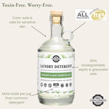 Rustic Strength Natural Laundry Detergent, Rosemary & Mint, Color Safe, Sensitive Skin, HE Compatible, 24 oz Glass