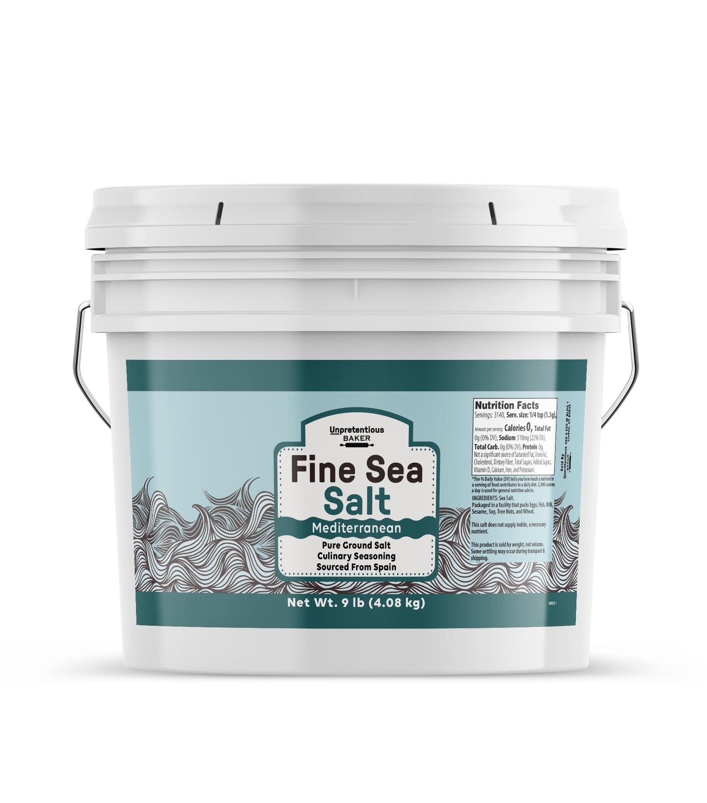 Unpretentious Fine Sea Salt (1 Gallon), Pure Evaporated Mediterranean Sea Salt