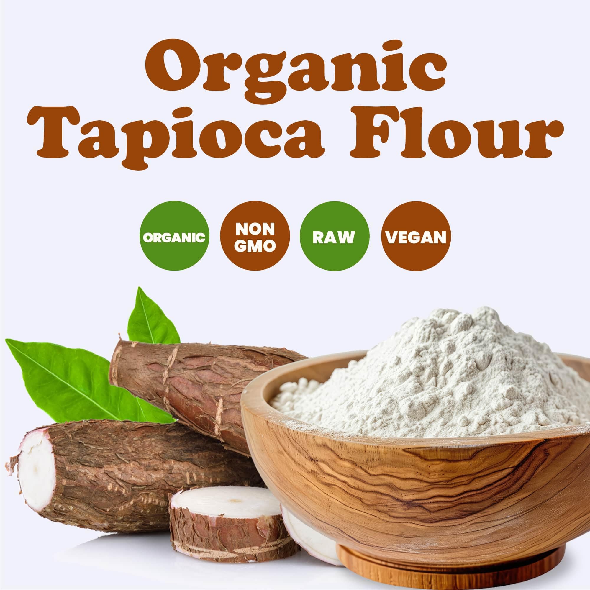 Food to Live Organic Tapioca Flour, 2 Pounds - Non-GMO Finely Ground Tapioca Starch. Wheat and Rice Flour Substitute. All Purpose Thickening Agent