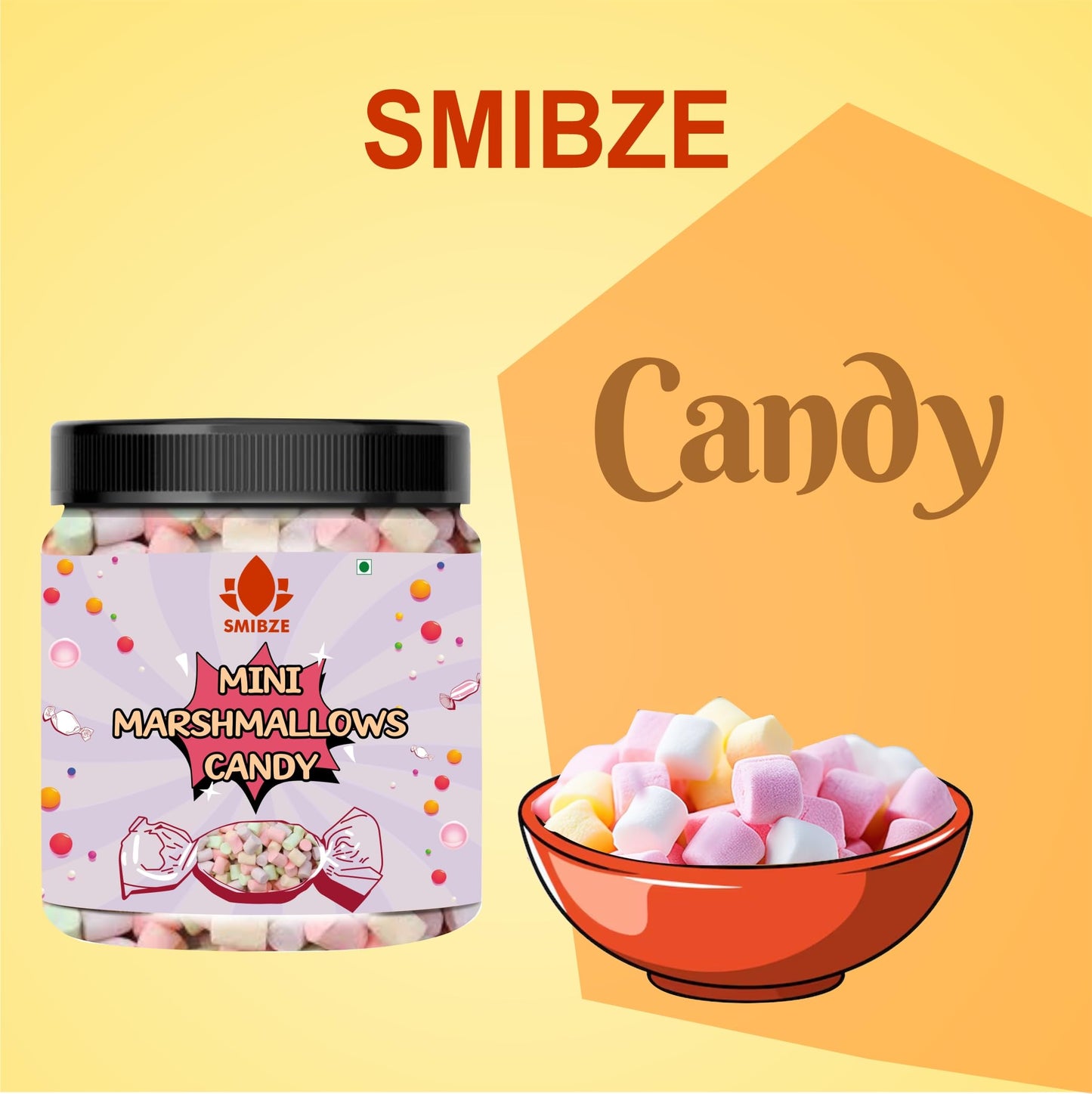 SMIBZE Natural Mini Marshmallows Candy 100 GM (Pack of 1) SMIBZE