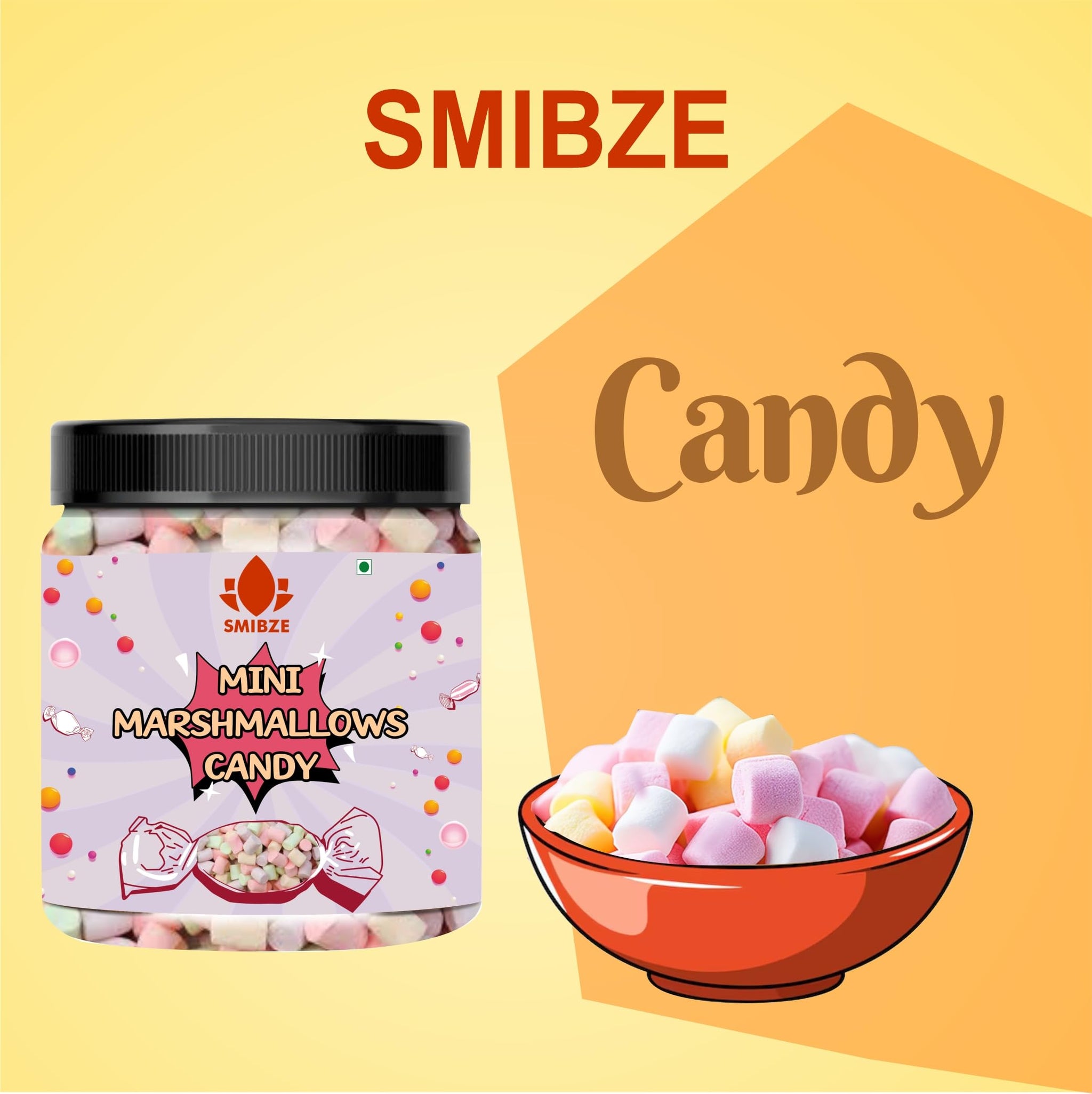 SMIBZE Natural Mini Marshmallows Candy 100 GM (Pack of 1) SMIBZE