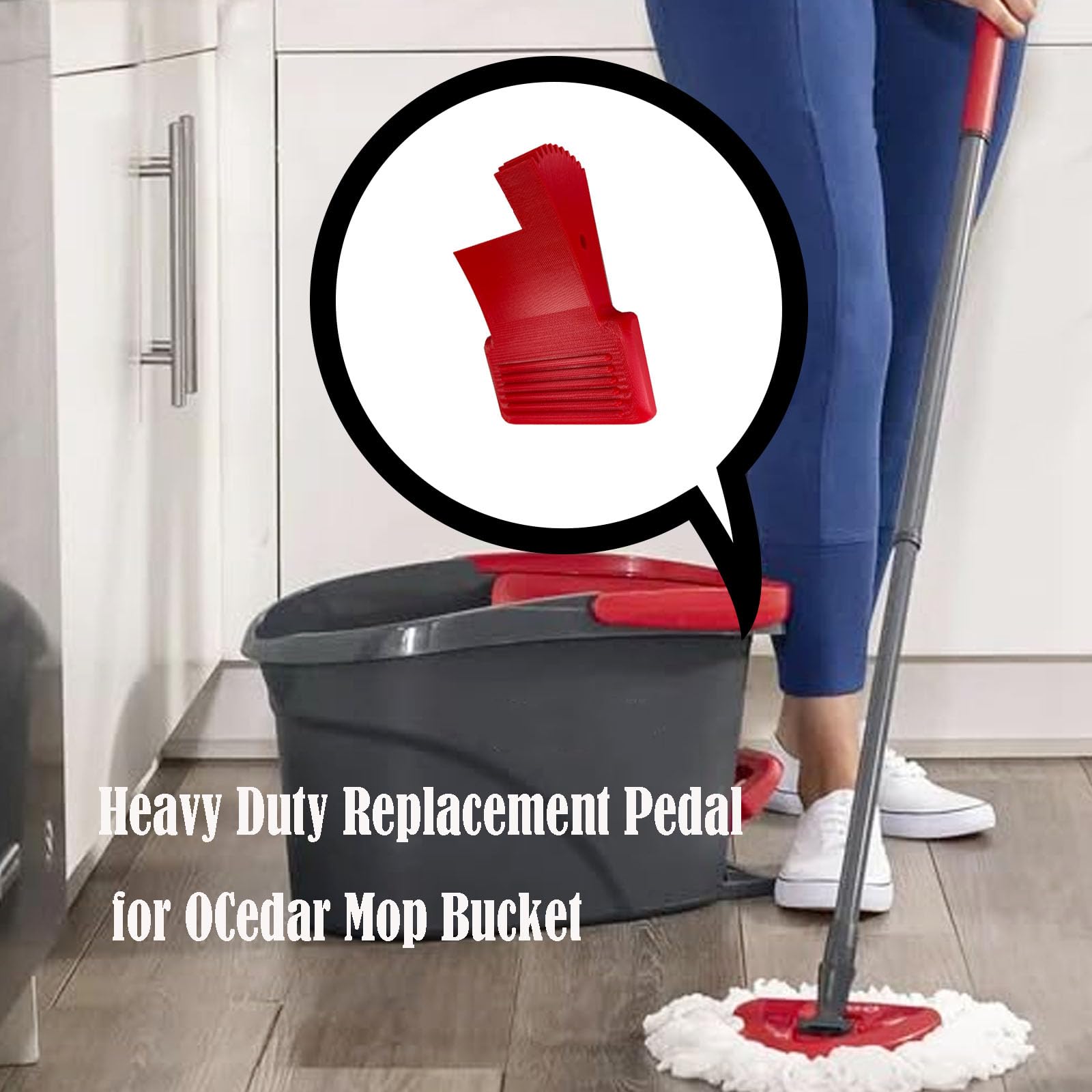 JILINWEI Replacement Pedal for O-Cedar Spin Mop Bucket, Heavy Duty Replacement Pedal Replacement Parts for OCedar Mop Bucket,Red