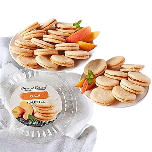 Harry & David Peach Galette Cookie Tub, 24 Cookies, Gourmet Butter Cookies With Peach Filling, All Occasion Gift For Families, Parties, Thank You