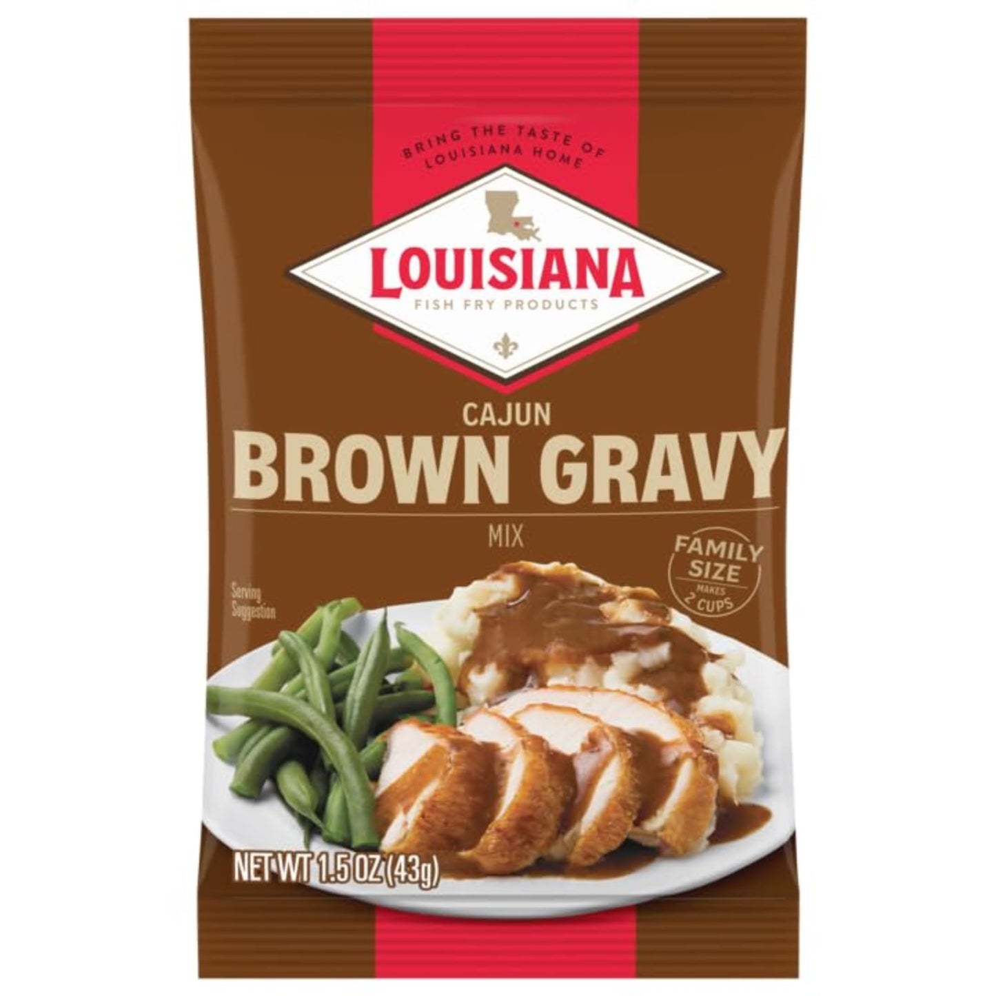 Louisiana Fish Fry Cajun Brown Gravy Mix, 1.5 oz