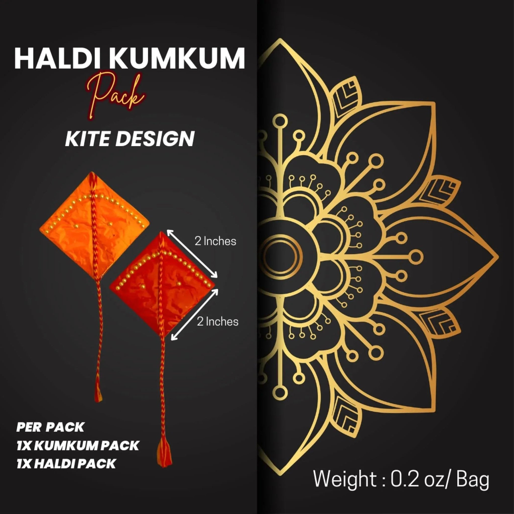 LOVENSPIRE Kite Style Mini Haldi Kumkum Packets for Pooja Thali - Decorative Sindoor & Turmeric Powder Combo for Wedding & Housewarming Favors
