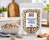 Cinnamon Yogurt Covered Pretzels - 1 lb Resealable Bag | Sweet & Spiced Crunchy Snack | Gourmet Yogurt Pretzel Treats | Perfect for Gifting, Parties