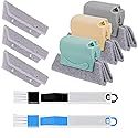 Magic Window Track Cleaner Tool Set - 3 Groove Gap Cleaning Brush + 2 Window Slot Clean Brush with Dustpan + 3 Replacement Cloth