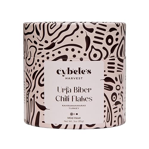 Cybele’s Harvest Urfa Biber (Isot) Chili Flakes 3oz, Turkish Urfa Pepper, Mild Smoky Chili
