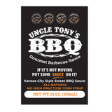 Uncle Tony’s BBQ Sauce - 2024 World Champion Barbecue Sauce - Sweet & Smoky Kansas City Style - All-Natural, Award-Winning Flavor - 12 oz