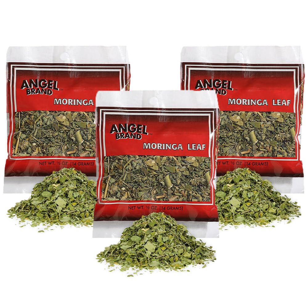 Angel Brand Moringa Leaves 0.25 oz - 20g Pack, Pack of 3 - Dried Moringa Leaves for Tea, Cooking, and