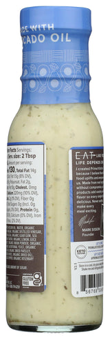 Primal Kitchen Vegan Ranch Salad Dressing & Marinade made with Avocado Oil, Whole30 Approved, Paleo Friendly, and Keto Certified, 8 Fluid Ounces