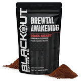 Blackout Coffee Brewtal Awakening Ground Coffee - Dark Roast, Bold Flavor - Freshly Roasted 12oz Bag