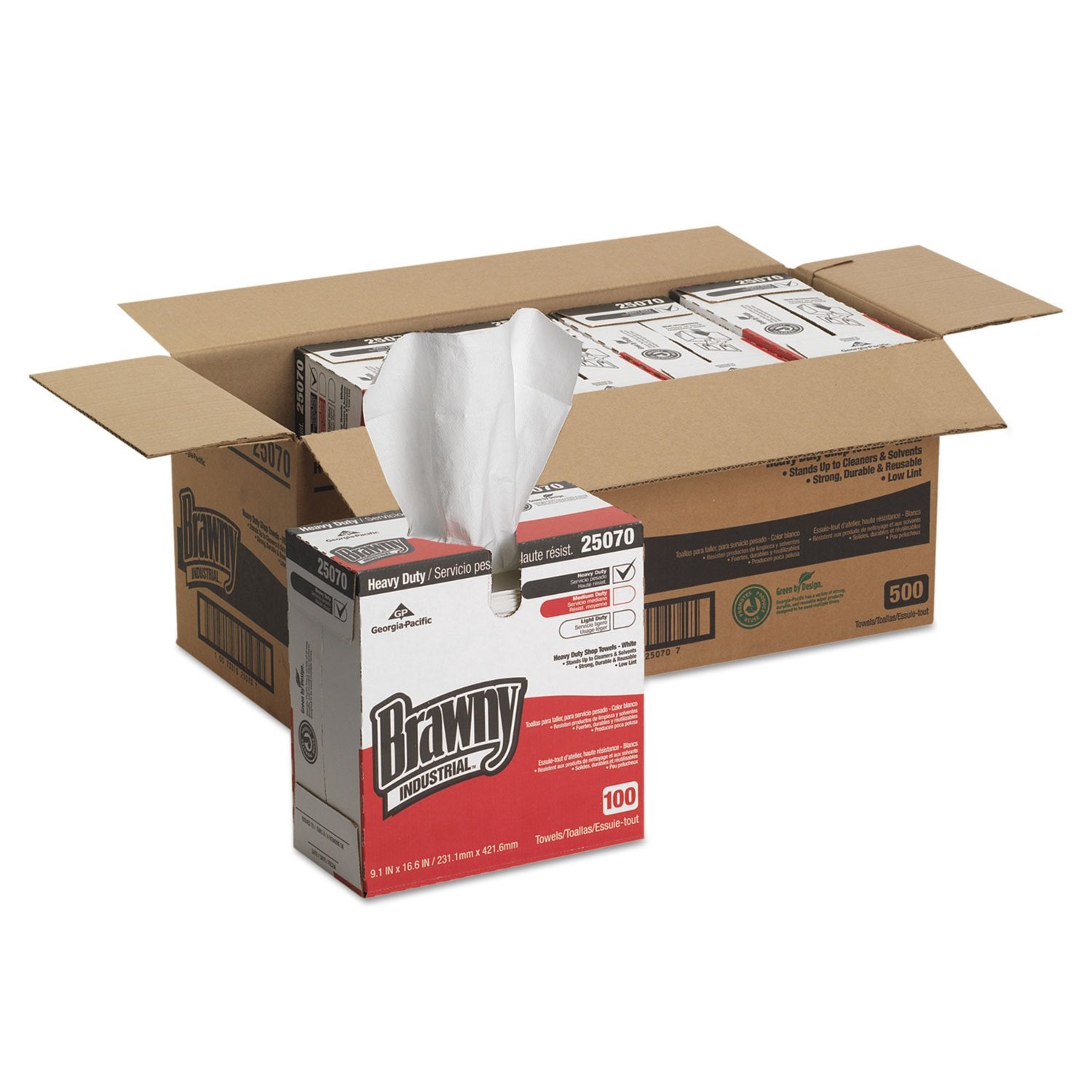 Medium Weight HEF Shop Towels, 9 1/8 x 16 1/2, 100/Box, 5 Boxes/Carton