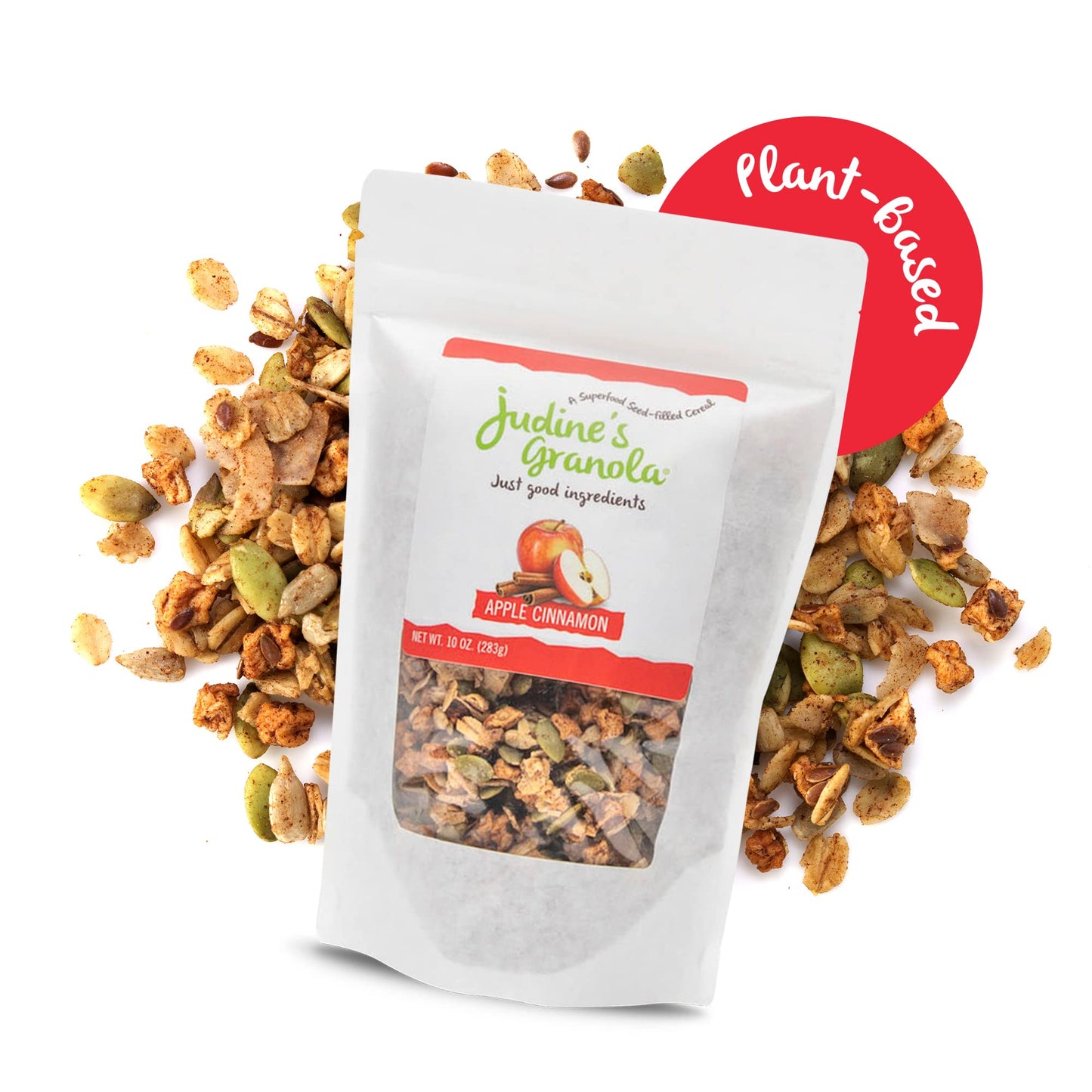 Judine's Granola Healthy Whole Grain Oats, Apple Cinnamon, 10 Ounces, Pack of 1