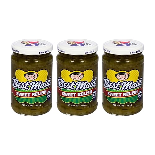 Best Maid Products Pickle Relish 10 Ounce 3 Packs - Sweet, Dill, Jalapeno Sweet, or Jalapeno Mustard (Sweet Relish)