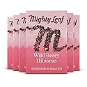 Mighty Leaf Wild Berry Hibiscus Herbal Tea Bags, Caffeine-Free, Elderberry, Blueberry, and Strawberry Flavors, 90 Count (6 Boxes of 15 Bags)