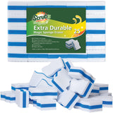 (25 Pack) Extra Durable Eraser Sponge by SCRUBIT - Kitchen, Bathroom, Floor & Wall Cleaner -Melamine Magic Cleaning Sponges - Extra Thick Erasers