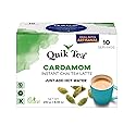 QuikTea Instant Cardamom Chai Tea Latte, 10 Single-Serve Sachets, Artisanal Indian Chai Latte Mix, Just Add Hot Water, Low Caffeine, Non-GMO, Gluten