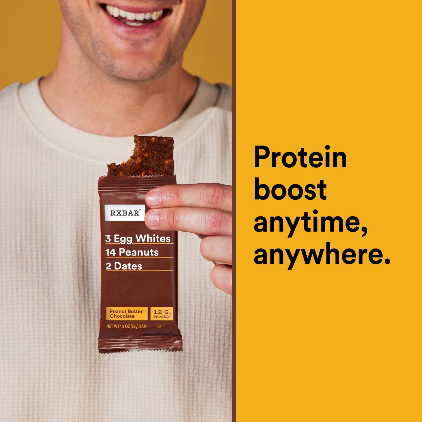 RXBAR Protein Bars, Protein Snack, Snack Bars, Peanut Butter Chocolate, 9.1oz Box (5 Count)