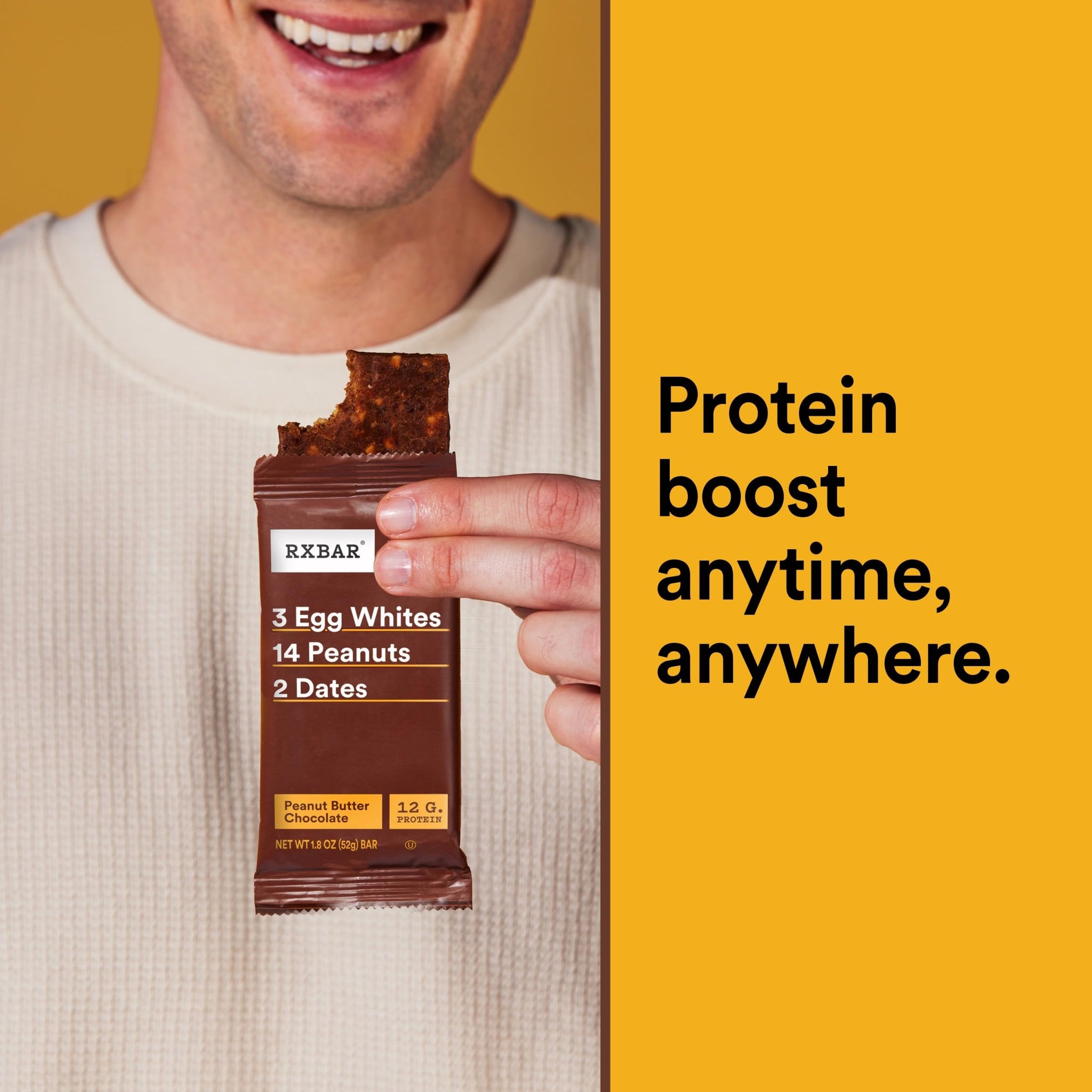 RXBAR Protein Bars, Protein Snack, Snack Bars, Peanut Butter Chocolate, 9.1oz Box (5 Count)
