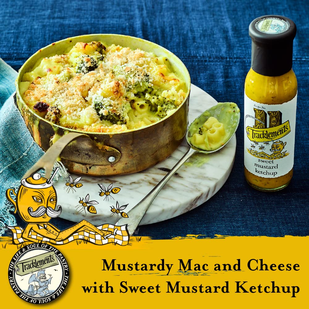 TRACKLEMENTS - Sweet Mustard Ketchup - Sweet Spicy Mustard, Condiments for Recipes, Whole Grain & Smooth Sauce - Goes with Steaks Salads & Potatoes