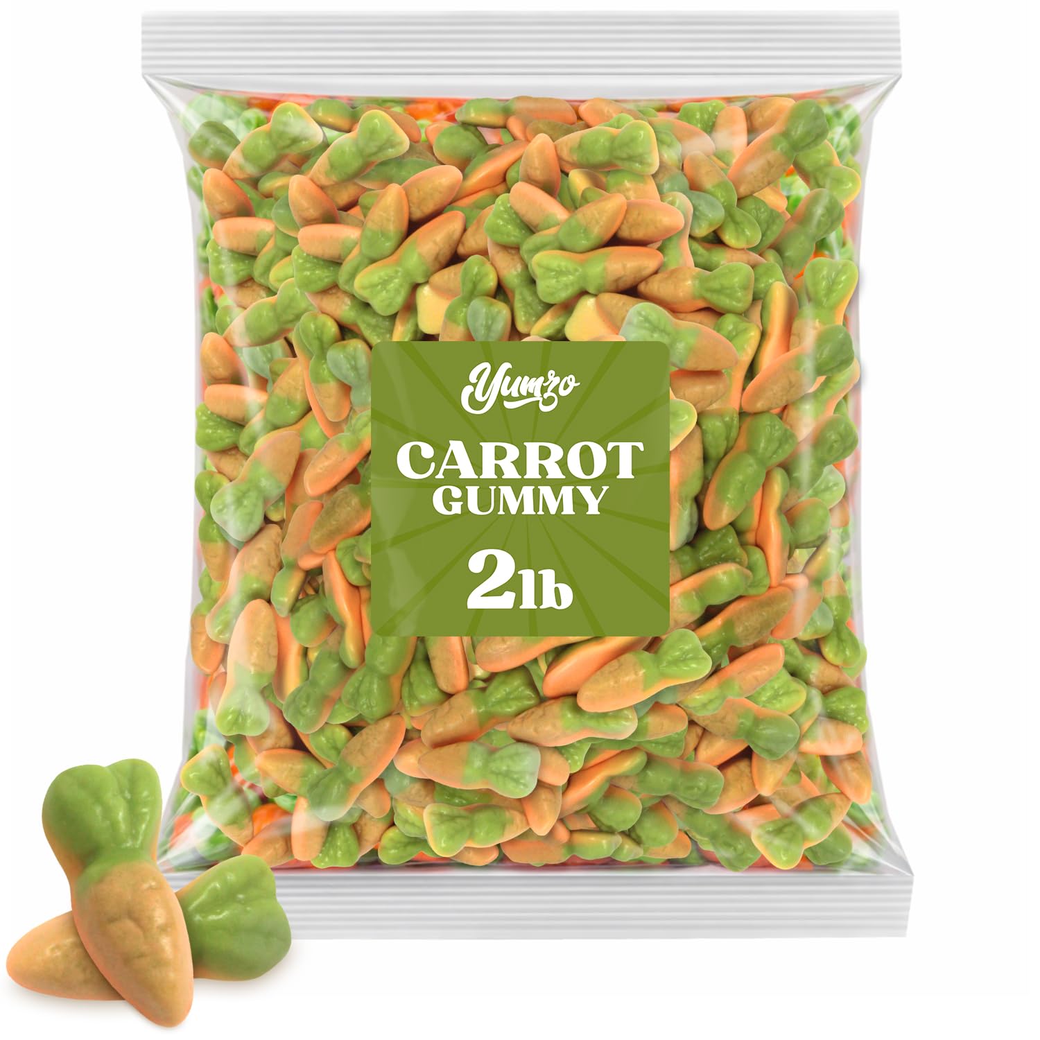 Carrot Candy 2 lb - Orange Gummies, Carrot Shaped Candy for Egg Hunts, Party Favors, Classroom Treats, Bowls & Spring Celebrations
