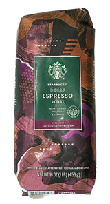 Starbucks Decaf Espresso Whole Bean Coffee, 16 oz