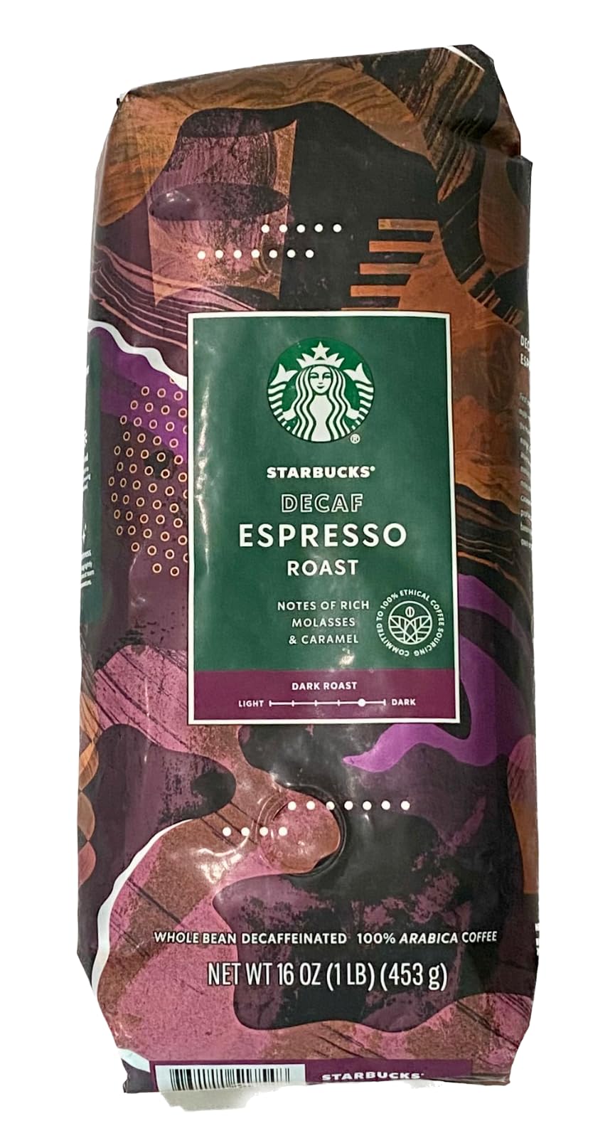 Starbucks Decaf Espresso Whole Bean Coffee, 16 oz