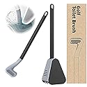 Silicone Toilet Brush,Golf Toilet Bowl Brush and Holder Set Long Handle No Dead Ends Flexible Toilet Cleaner Brush Wall-Mounted Toilet Cleaning Brush