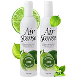 Air Scense Air Freshener Deodorizer Room Spray for Bathroom & Home, Essential Oils, Natural Lime- 7 fl oz (2-Pack)