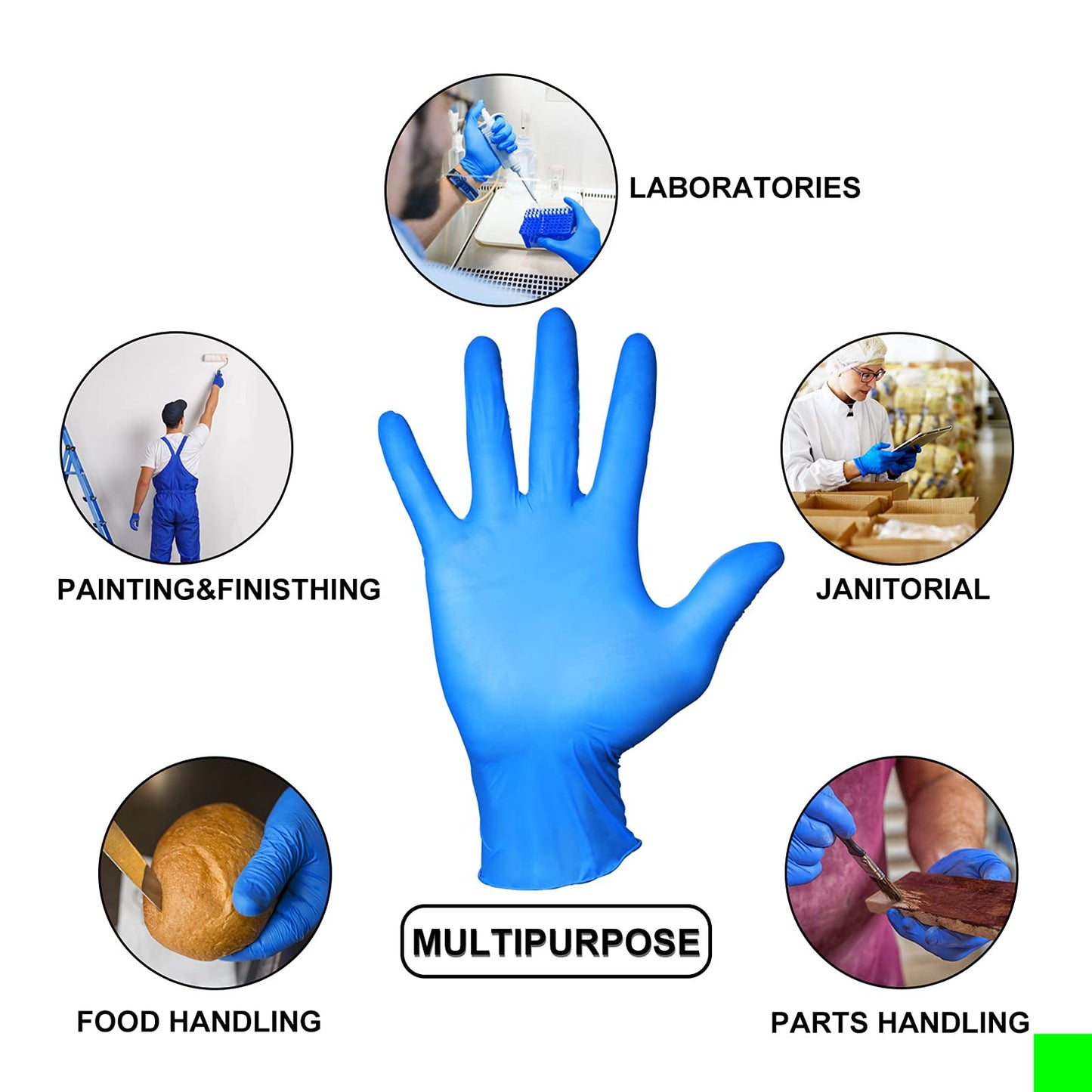 PEIPU Nitrile Disposable Gloves??Large,100 Pack Powder Free, Cleaning Service Gloves, Latex Free,4Mil,