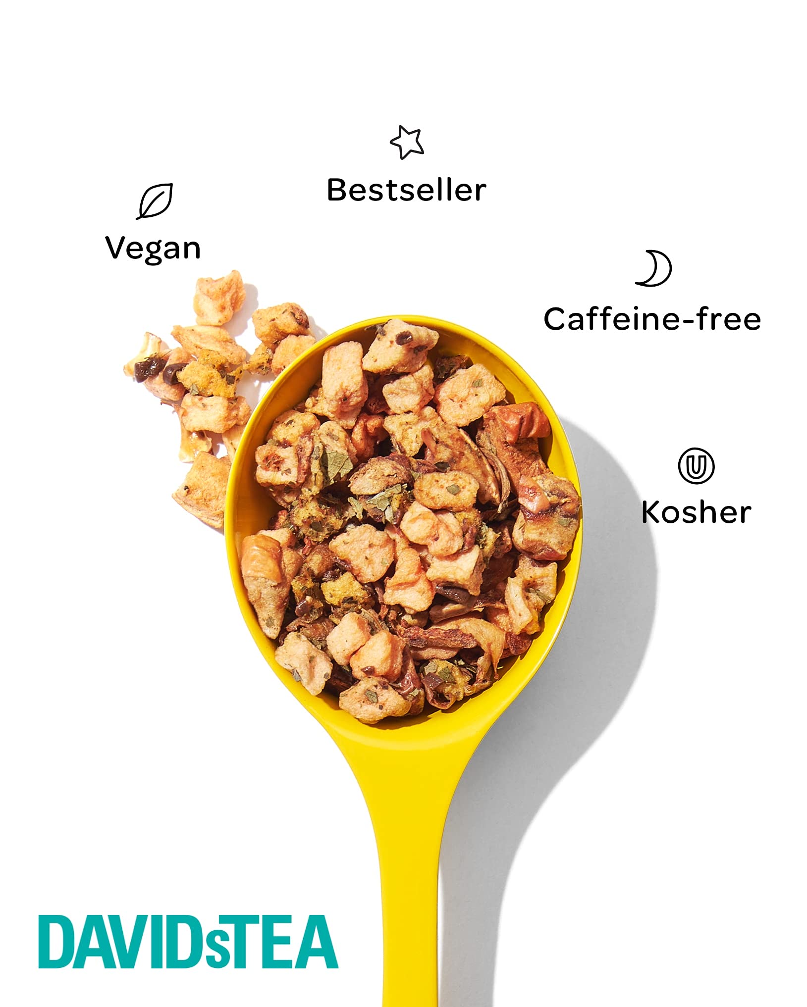 DAVIDsTEA Just Peachy Loose Leaf Tea, Premium Herbal Tea with Peach and Apple, Fruity Iced Tea, 4 oz / 113 g