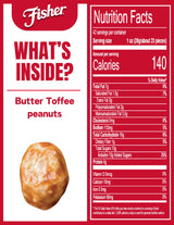 Fisher Snack Butter Toffee Peanuts, 42 Ounces (Pack of 1), No Artificial Colors or Flavors, 100% Recyclable