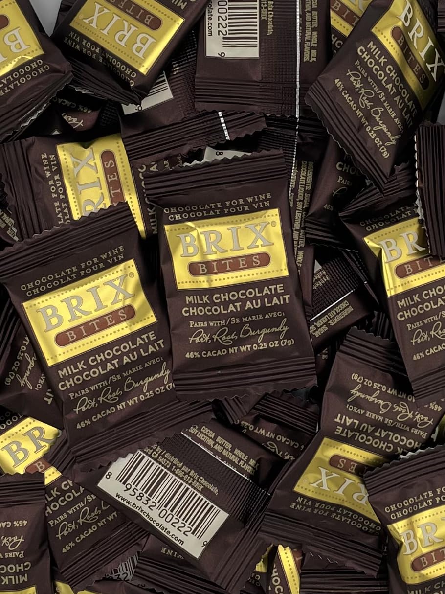 Brix Chocolate For Wine Brix Bites Assorted Bites, Premium Wine Pairing Collection, 3 Pack, 24 Pieces